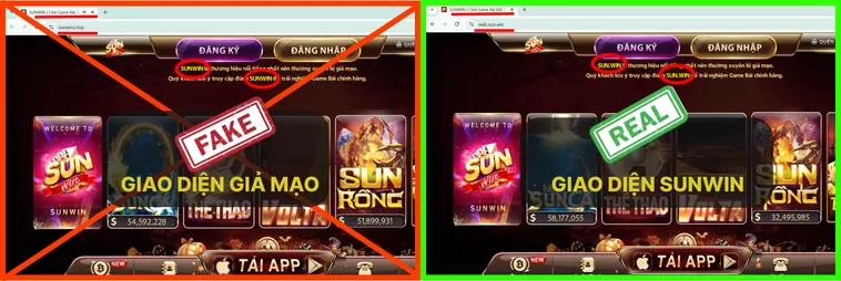 Cách Phân Biệt Website Sunwin Thật Và Giả Cho Người Mới 2 Trang chủ chính thức của Sun.win có giao diện chuẩn, bố cục rõ ràng và logo nhận diện đúng thương hiệu.